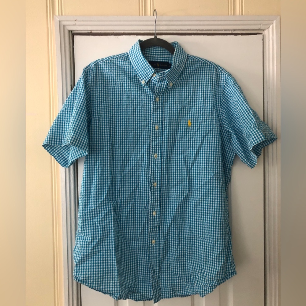 Ralph Lauren Blue and White Checked Shirt